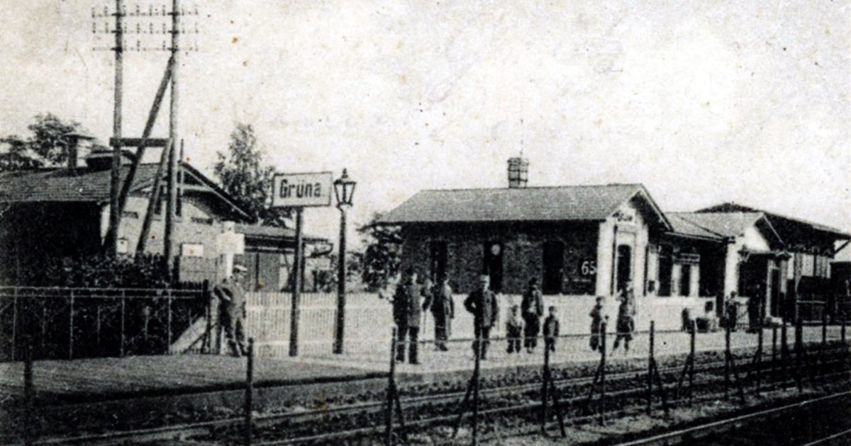 Der Bahnhof Grüna-Kloster Zinna vor 1900.