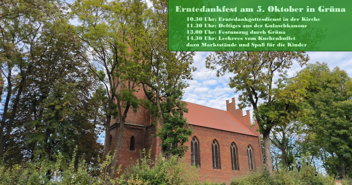 Flyer für Erntedankfest Grüna 2025