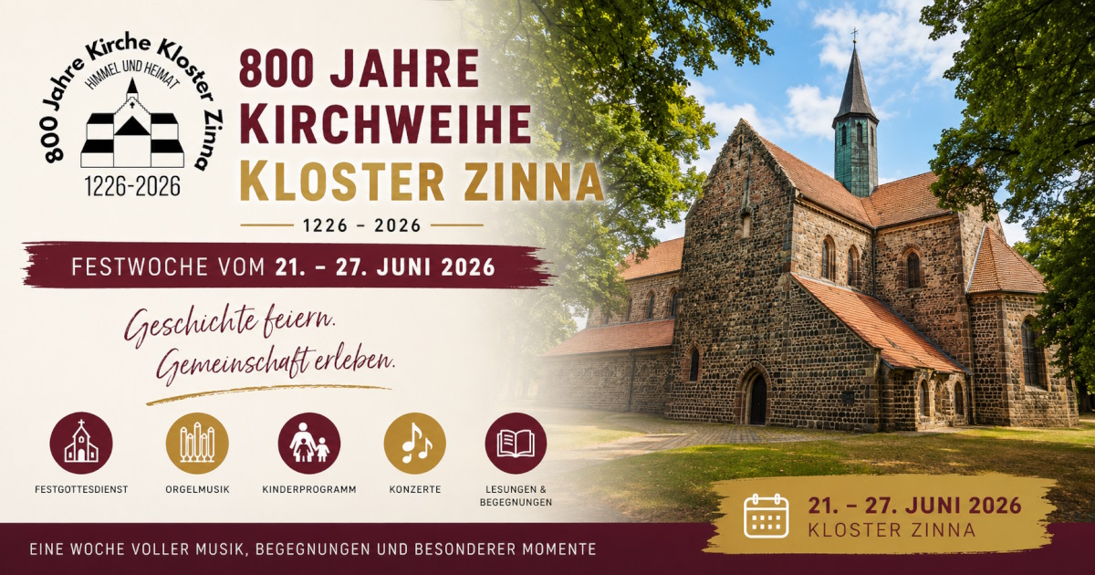 Flyer zur 800 Jahre Kirchweihe in Kloster Zinna
