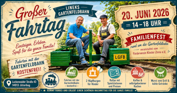 Flyer für Fahrtag der LGFB und Familienfest 2026