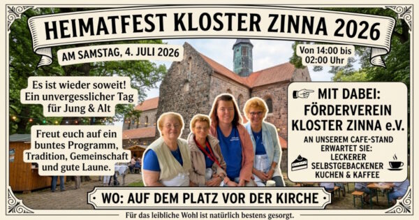 Flyer für das Heimatfest 2026 in Kloster Zinna