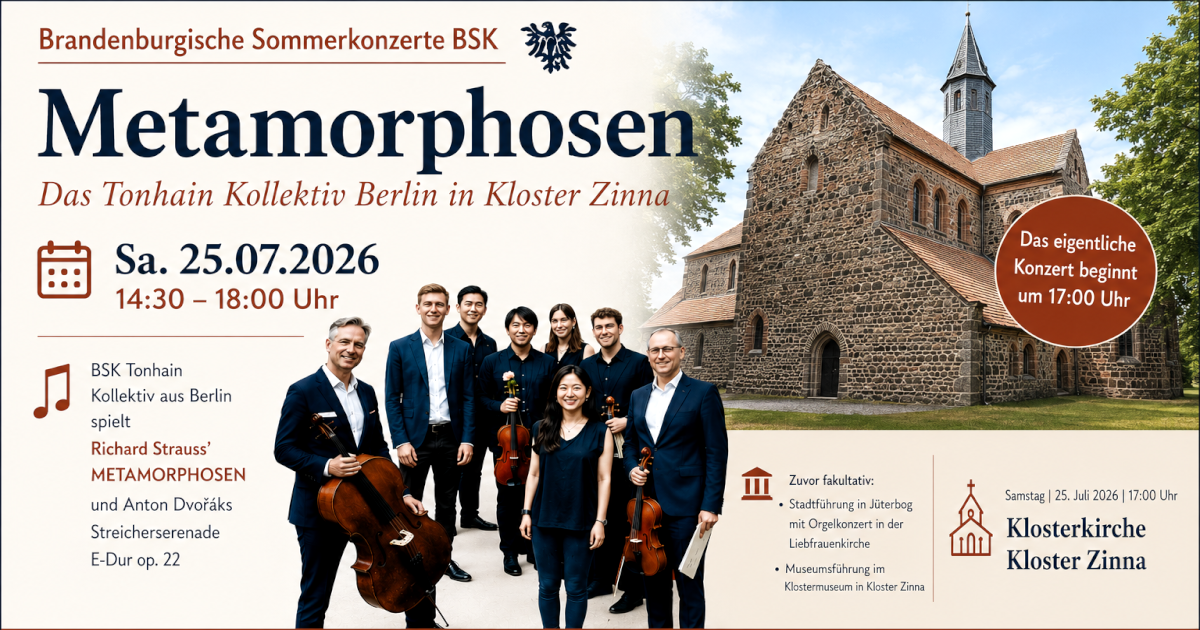 Flyer zum Sommerkonzert 2026 in Kloster Zinna